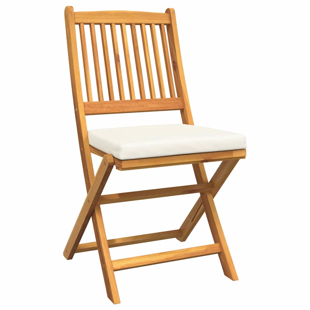 Klappstuhl 8 pcs Weiß 49 x 57,5 x 92 cm Massivholz Akazie