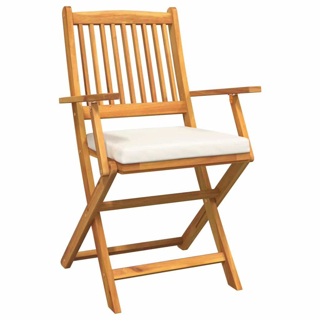 Klappstuhl 8 pcs Weiß 49 x 57,5 x 92 cm Massivholz Akazie