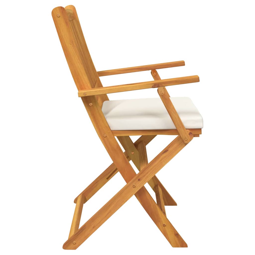 Klappstuhl 8 pcs Weiß 49 x 57,5 x 92 cm Massivholz Akazie