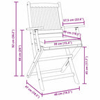 Klappstuhl 8 pcs Weiß 49 x 57,5 x 92 cm Massivholz Akazie