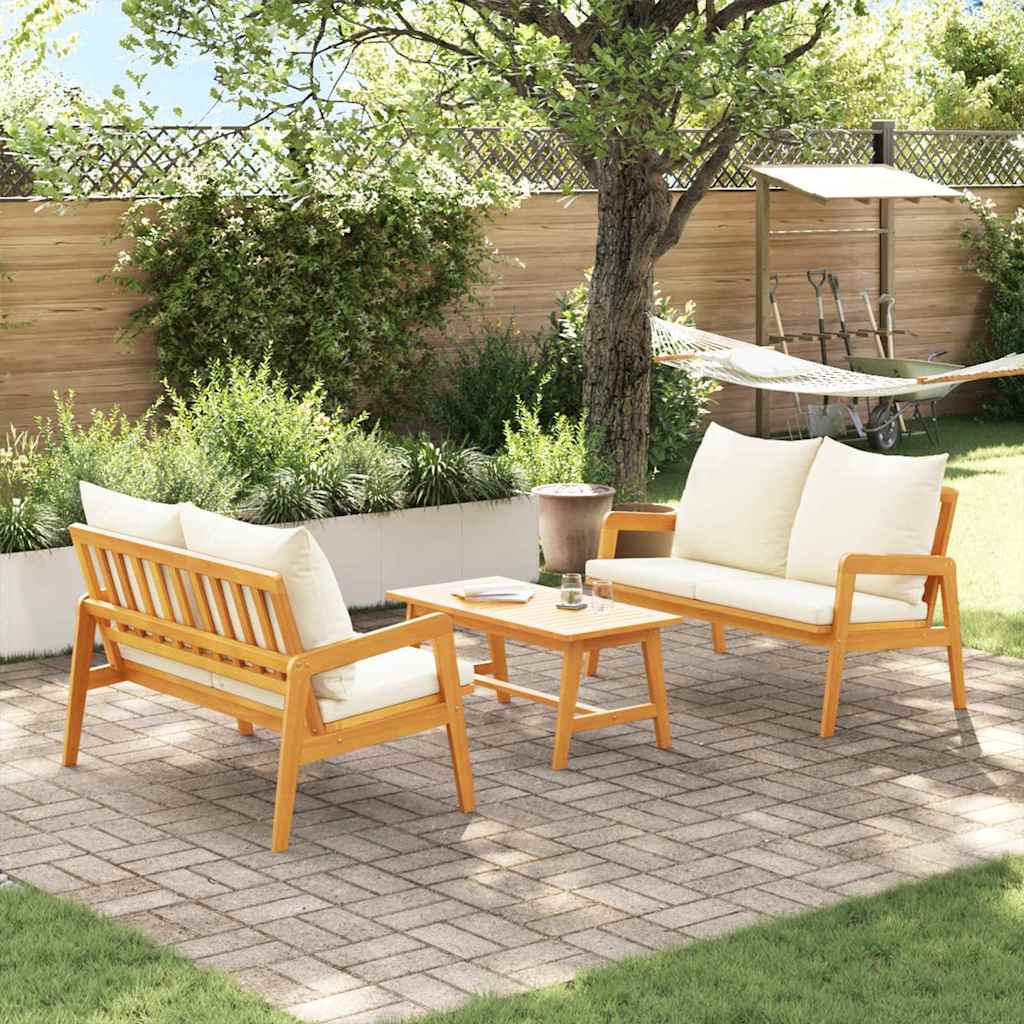 Bistrogarnitur mit Kissen 3 pcs Braun Massivholz Akazie