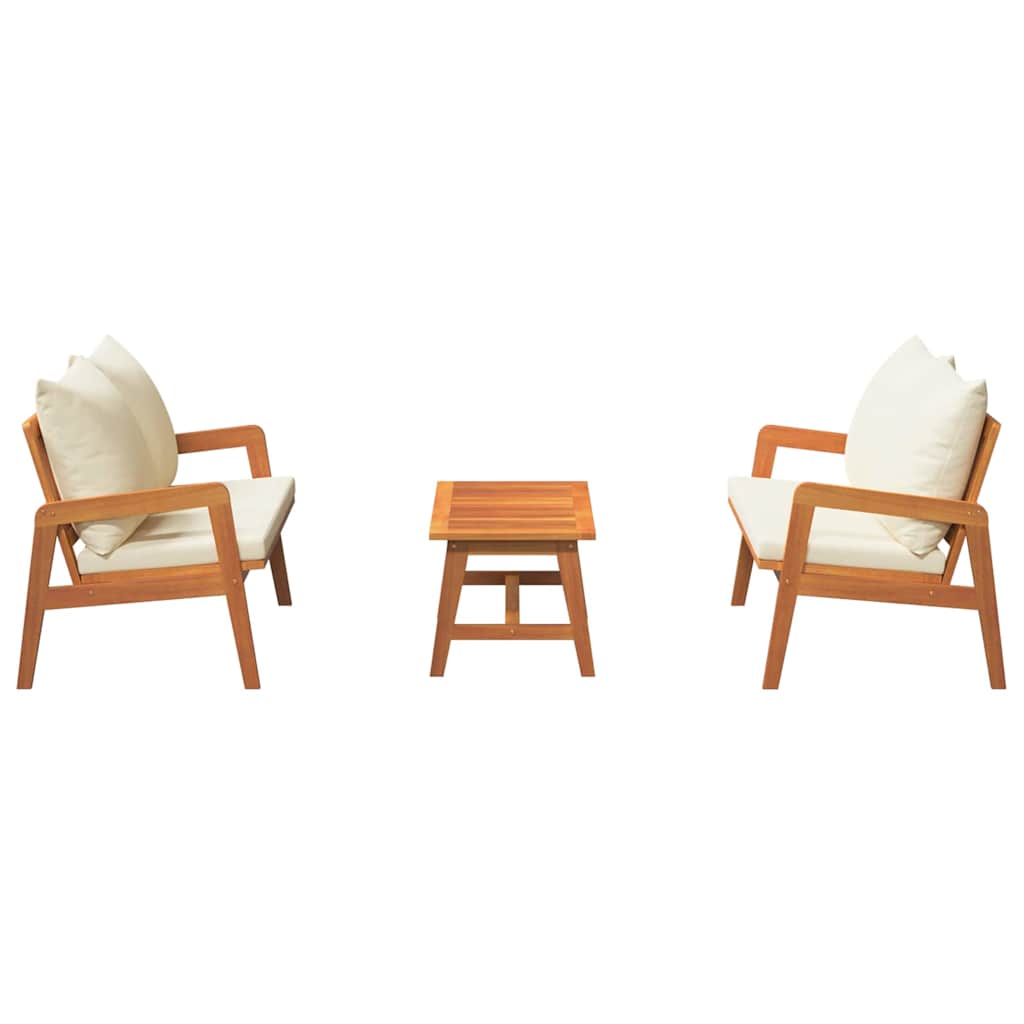 Bistrogarnitur mit Kissen 3 pcs Braun Massivholz Akazie