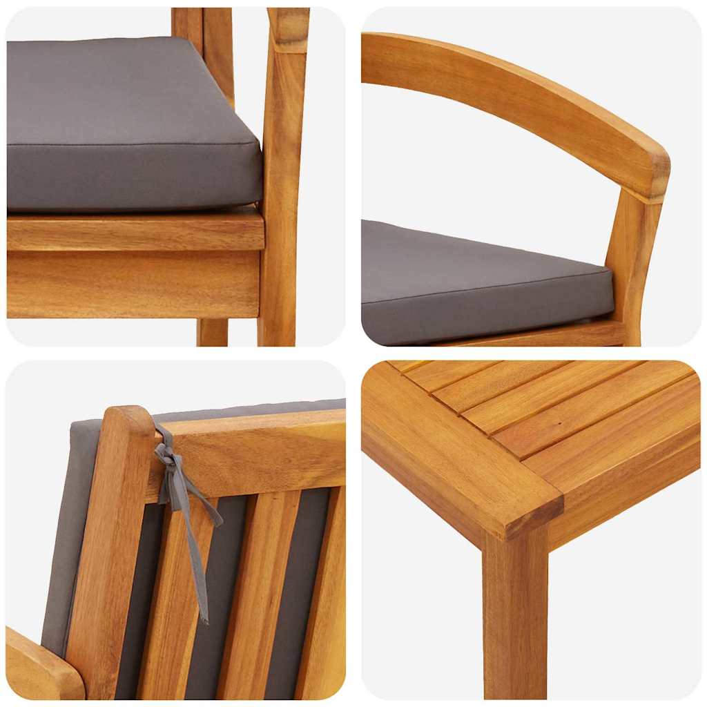 Bistrogarnitur mit Kissen 5 pcs Braun Polyester