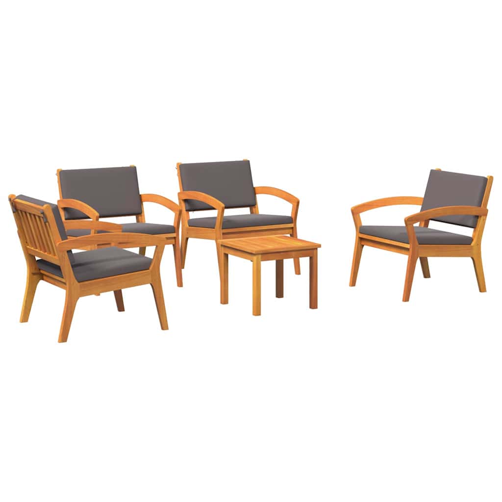 Bistrogarnitur mit Kissen 5 pcs Braun Polyester