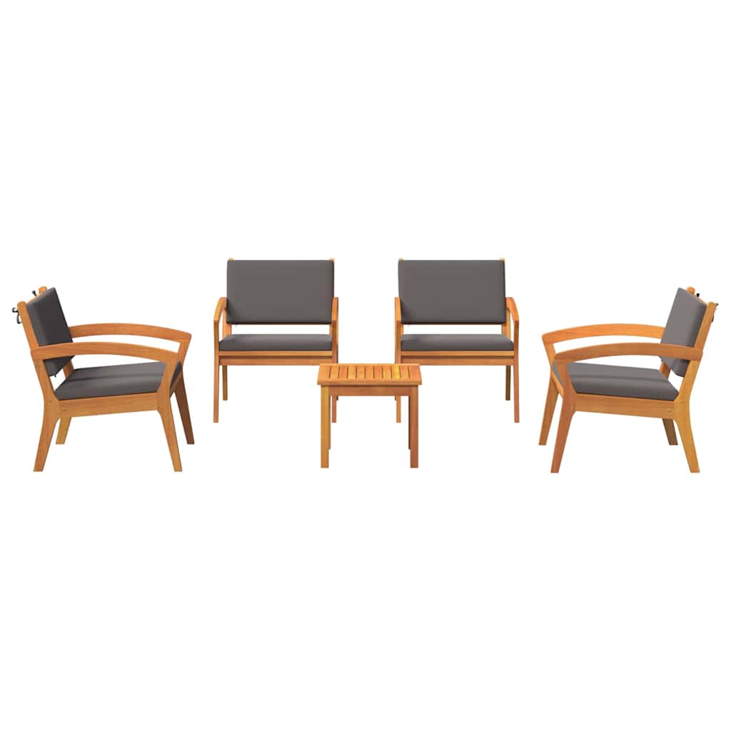 Bistrogarnitur mit Kissen 5 pcs Braun Polyester