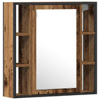 Badezimmermöbel-Set mit Regal mit Tür 2 pcs Braun Holzwerkstoff