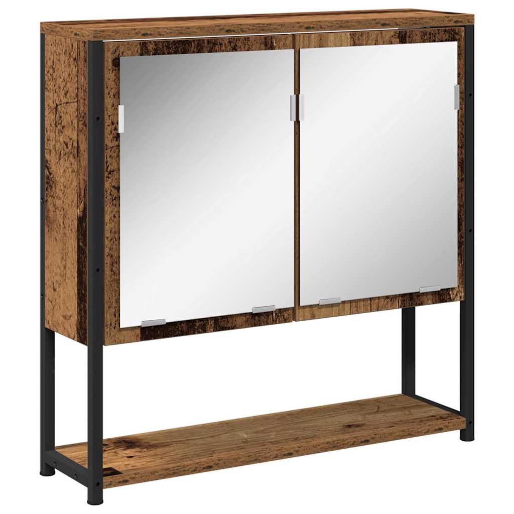 Badezimmermöbel-Set mit Regal mit Tür 2 pcs Braun Holzwerkstoff