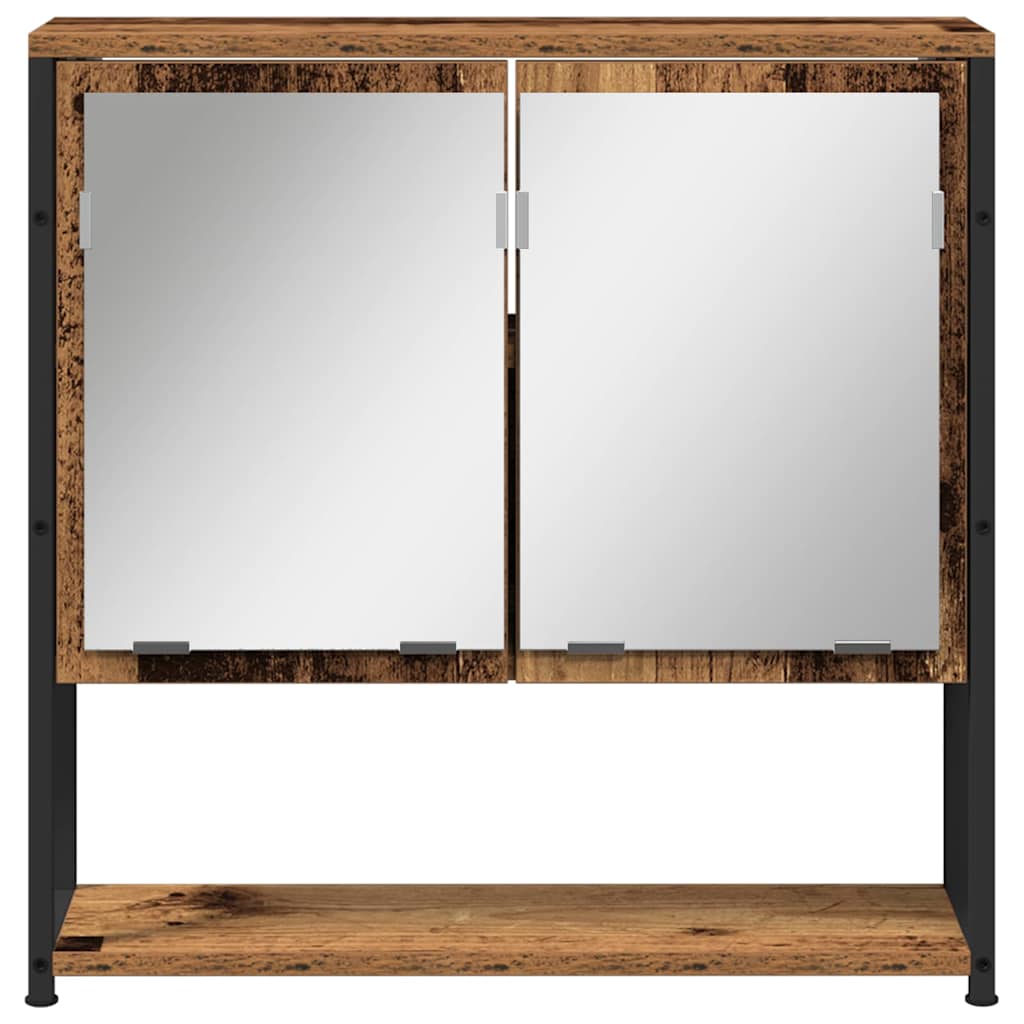 Badezimmermöbel-Set mit Regal mit Tür 2 pcs Braun Holzwerkstoff