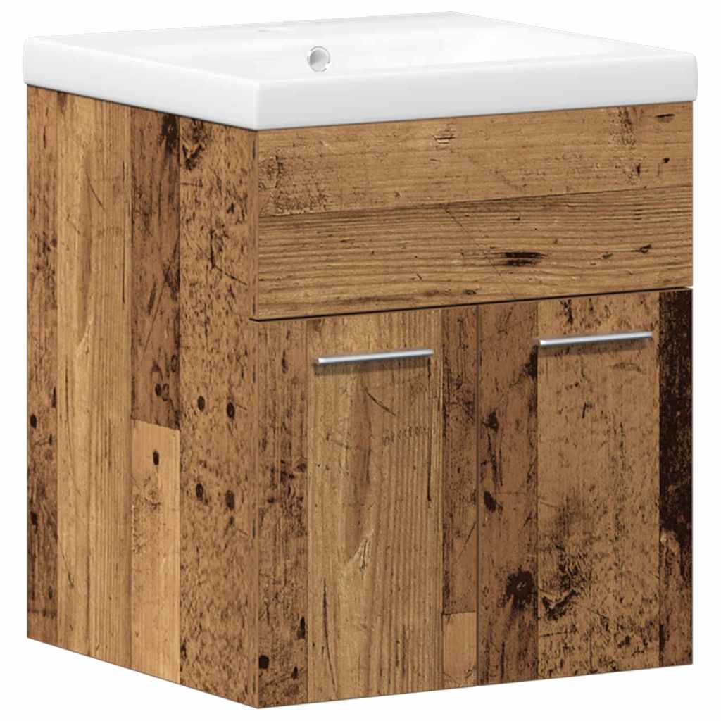 Badezimmermöbel-Set Wandmontiert 3 pcs Altholz Holzwerkstoff