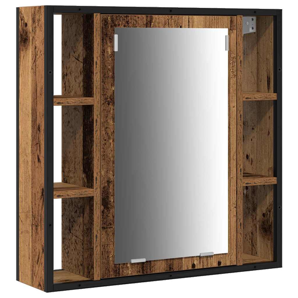 Badezimmermöbel-Set mit Regal 3 pcs Altholz Holzwerkstoff