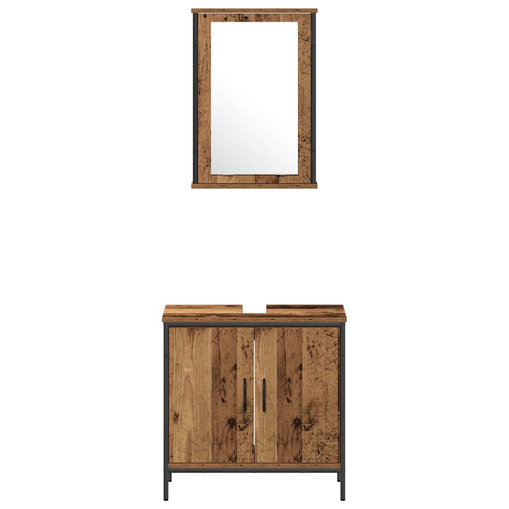 Badezimmermöbel Set mit Speicher 3 pcs Braun 33 x 33 x 120.5 cm
