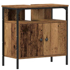 Badezimmermöbel-Set mit Regal mit Tür 3 pcs Braun Holzwerkstoff