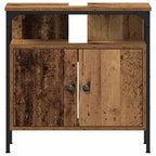 Badezimmermöbel-Set mit Regal mit Tür 3 pcs Braun Holzwerkstoff