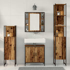 Badezimmermöbel Set mit Regal 4 pcs Braun 33 x 33 x 185.5 cm