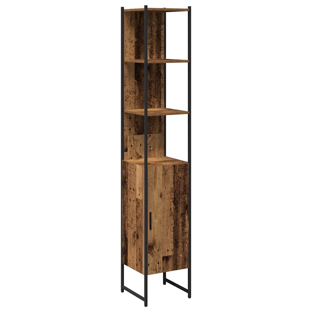 Badezimmermöbel-Set mit Regal mit Tür 4 pcs Braun Holzwerkstoff