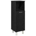 Badezimmermöbel-Set mit Regal 4 pcs Schwarz 30 x 30 x 179,5 cm