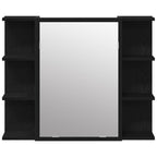Badezimmermöbel-Set mit Regal 4 pcs Schwarz 30 x 30 x 179,5 cm