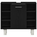 Badezimmermöbel-Set mit Regal 4 pcs Schwarz 30 x 30 x 179,5 cm