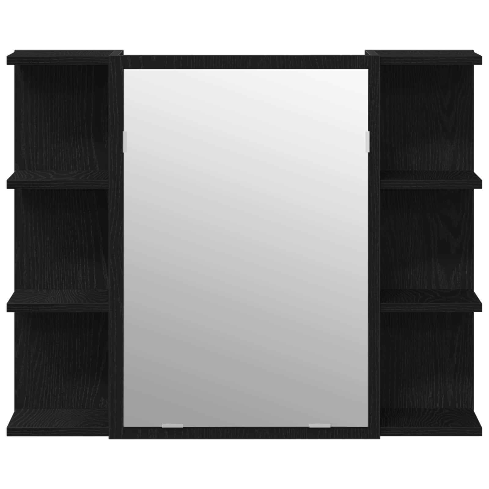 Badezimmermöbel-Set mit Regal 3 pcs Schwarz 30 x 30 x 179,5 cm