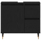 Badezimmermöbel-Set 3 pcs Schwarz Eichen-Optik 30 x 30 x 190 cm