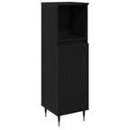 Badezimmermöbel-Set 3 pcs Schwarz Eichen-Optik 30 x 30 x 190 cm