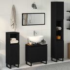 Badezimmermöbel-Set Wandmontiert 3 pcs Schwarz Eichen-Optik