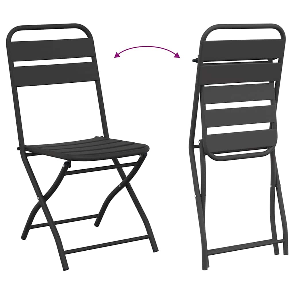 Gartenklappstuhl 2 pcs Anthrazit 42 x 52 x 82 cm