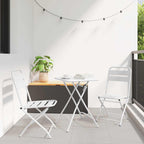 Bistrogarnitur 3 pcs Weiß Stahl