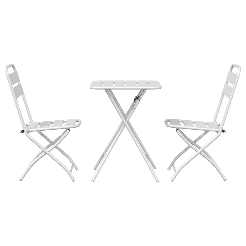 Bistrogarnitur 3 pcs Weiß Stahl