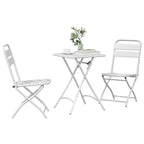 Bistrogarnitur 3 pcs Weiß Stahl