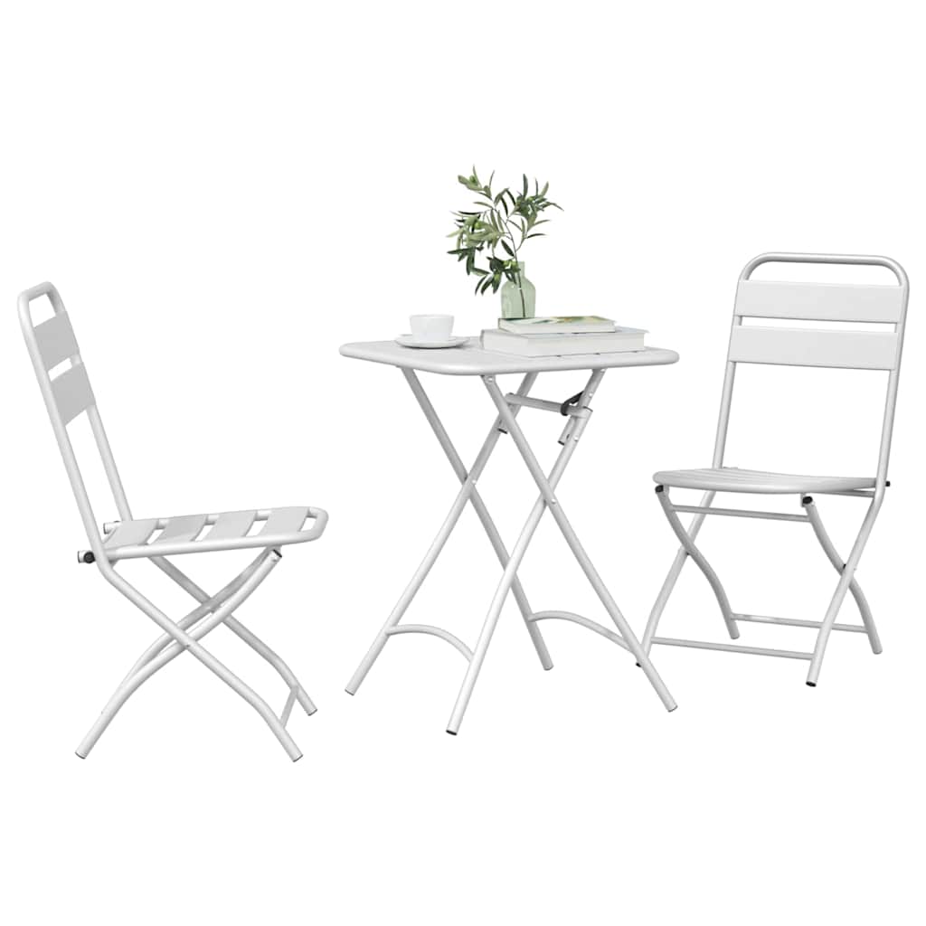 Bistrogarnitur 3 pcs Weiß Stahl