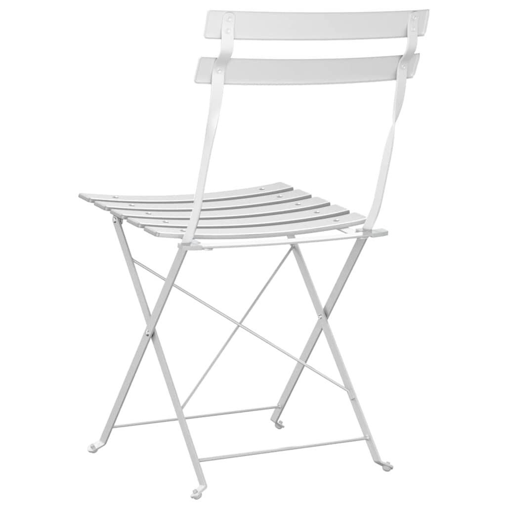 Gartenklappstuhl 2 pcs Weiß 42 x 46 x 82cm Metall