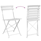 Gartenklappstuhl 2 pcs Weiß 42 x 46 x 82cm Metall