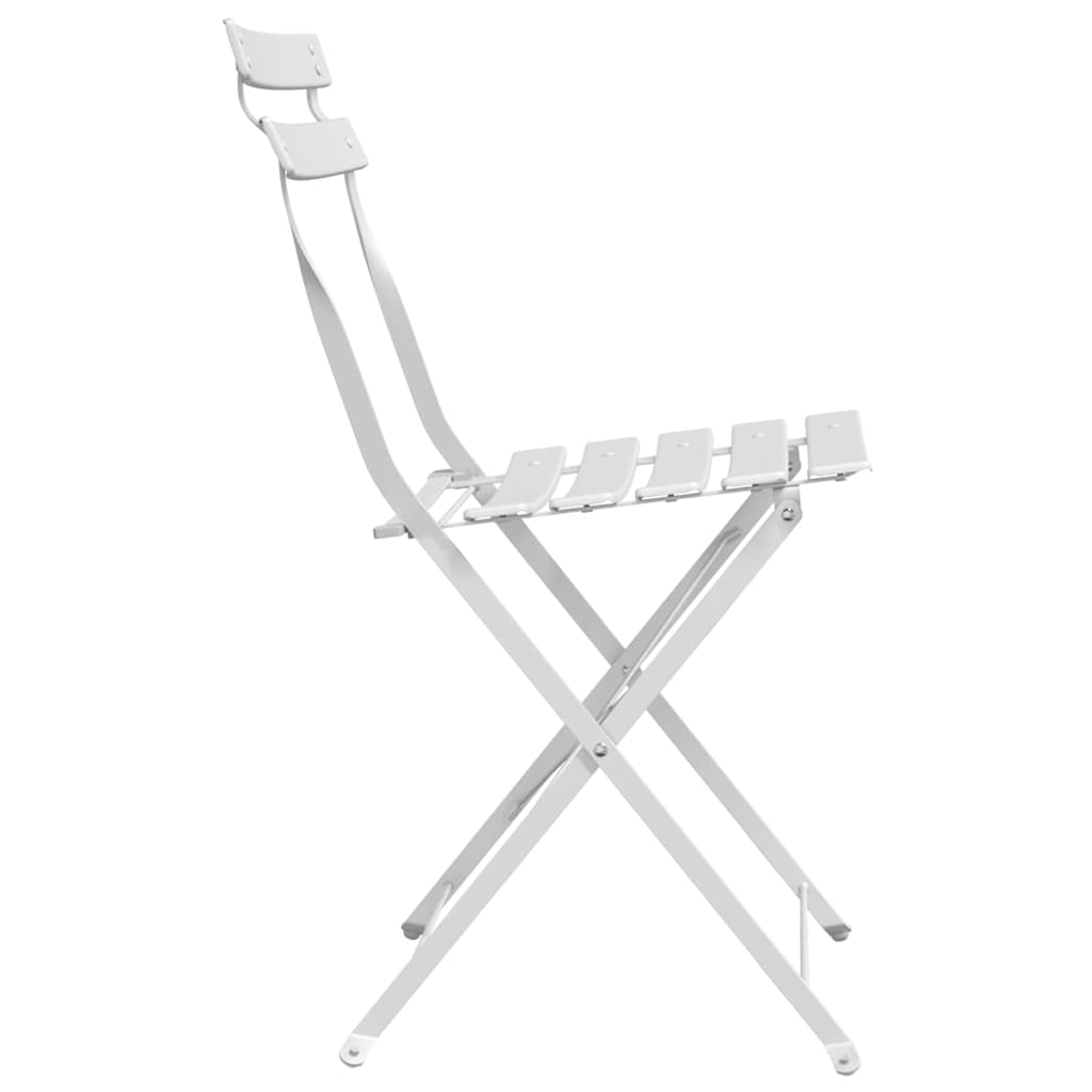 Gartenklappstuhl 2 pcs Weiß 42 x 46 x 82cm Metall