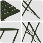 Klapp Bistro Set 3 pcs Wald Stahl