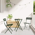 Klapp Bistro Set 3 pcs Wald Stahl