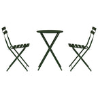 Klapp Bistro Set 3 pcs Wald Stahl