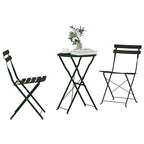 Klapp Bistro Set 3 pcs Wald Stahl