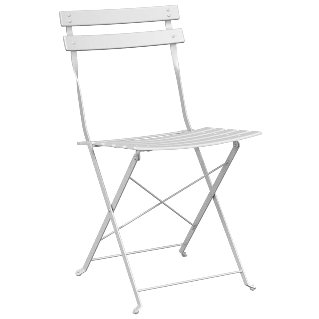 Klapp Bistro Set 3 pcs Weiß Stahl