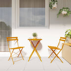 Klapp Bistro Set 3 pcs Senf Stahl