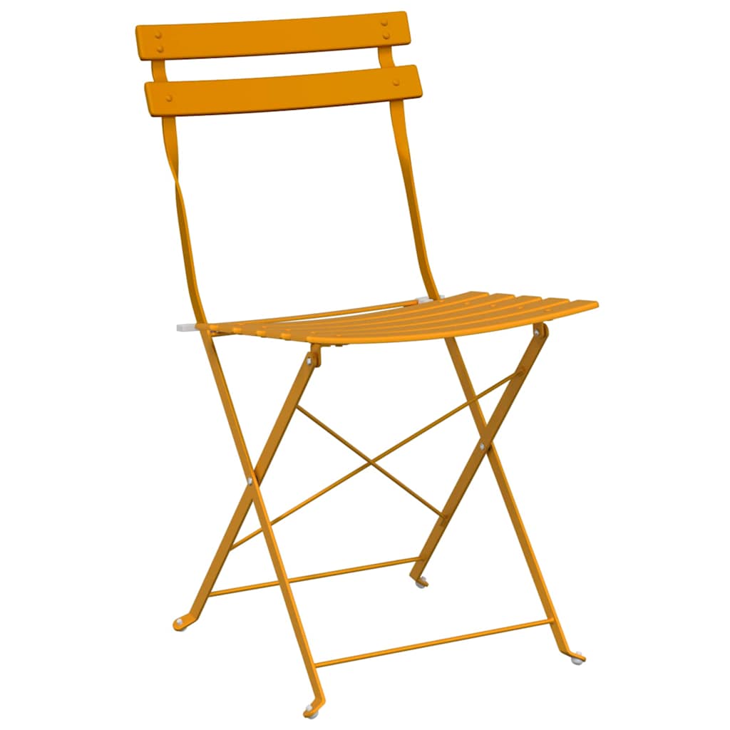 Klapp Bistro Set 3 pcs Senf Stahl