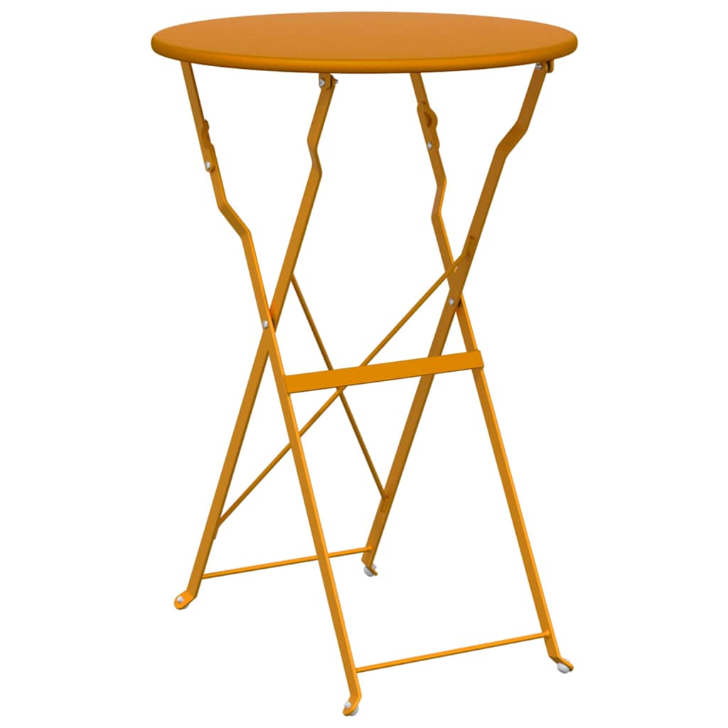 Klapp Bistro Set 3 pcs Senf Stahl