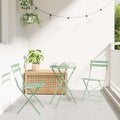 Klapp Bistro Set 3 pcs Meerschaumgrün Stahl