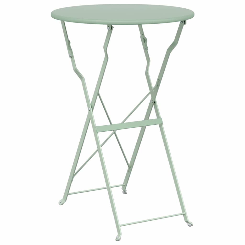 Klapp Bistro Set 3 pcs Meerschaumgrün Stahl