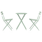 Klapp Bistro Set 3 pcs Meerschaumgrün Stahl