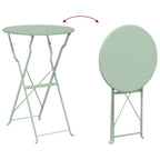 Klapp Bistro Set 3 pcs Meerschaumgrün Stahl