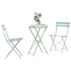 Klapp Bistro Set 3 pcs Meerschaumgrün Stahl