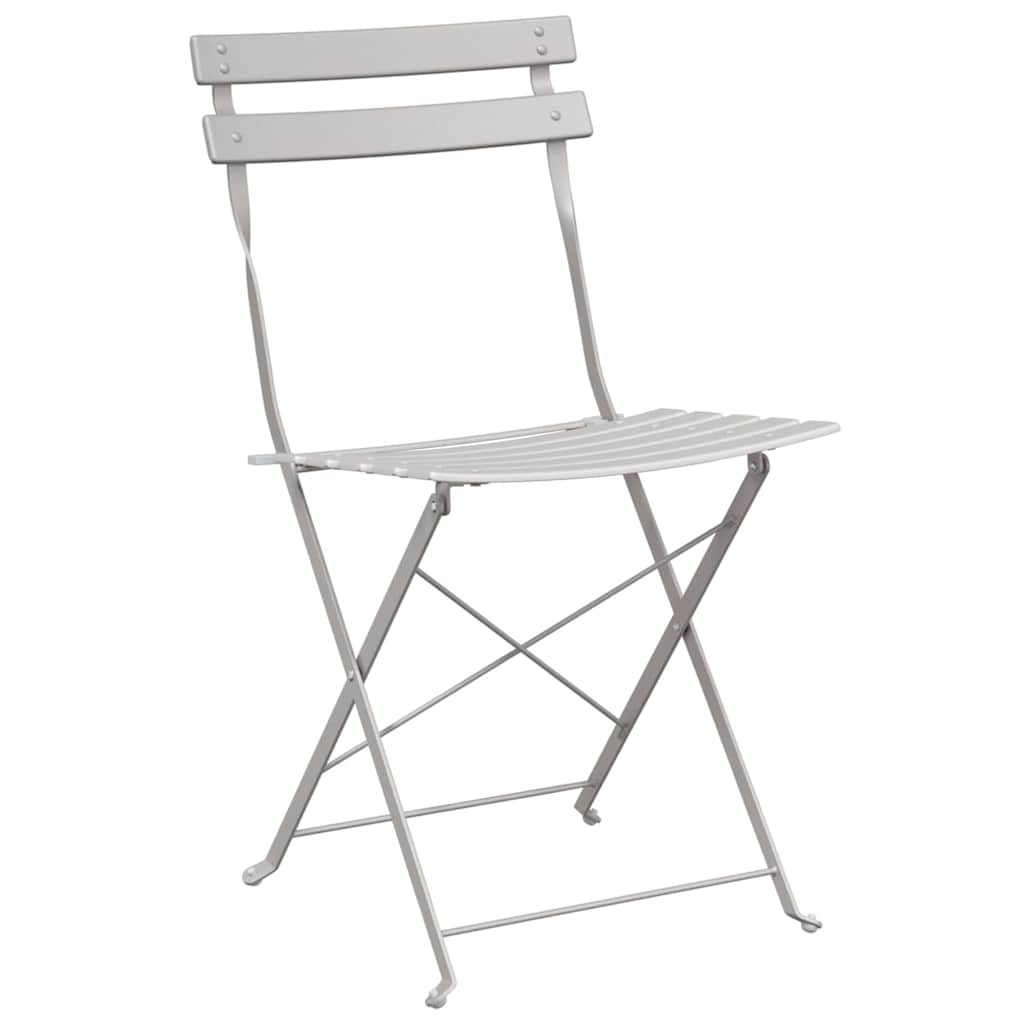 Klapp Bistro Set 3 pcs Beige Stahl