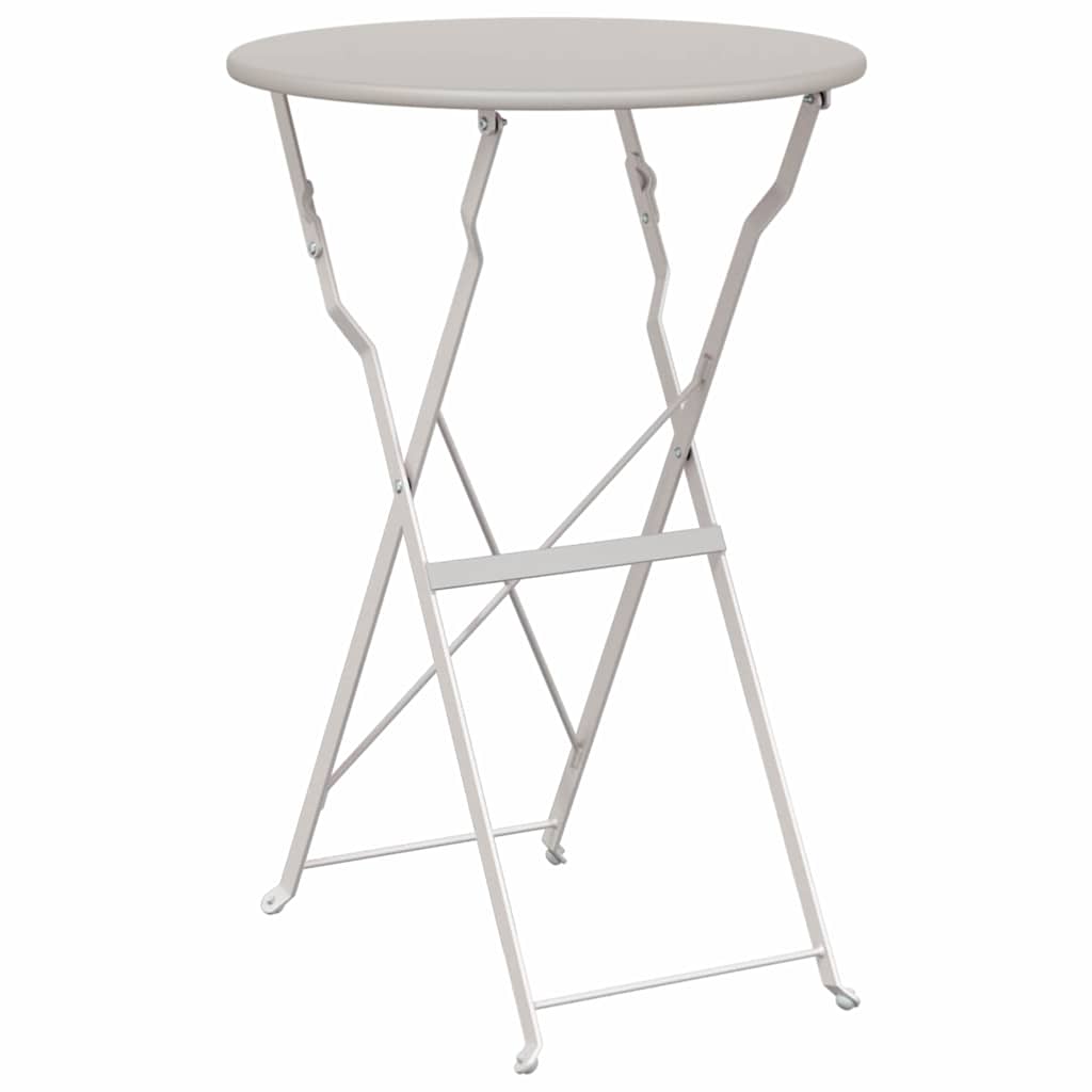 Klapp Bistro Set 3 pcs Beige Stahl