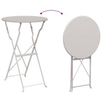 Klapp Bistro Set 3 pcs Beige Stahl